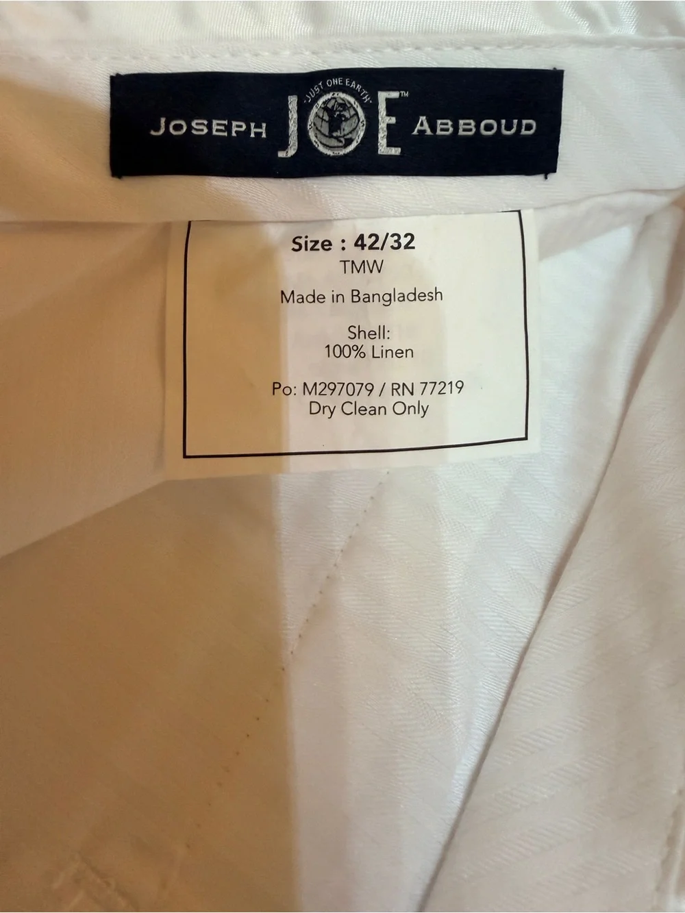 Joie Slim Linen-Blend Men’s White Chinos